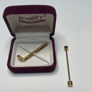 Vintage Golf Club Tie Clip and Collar Stay